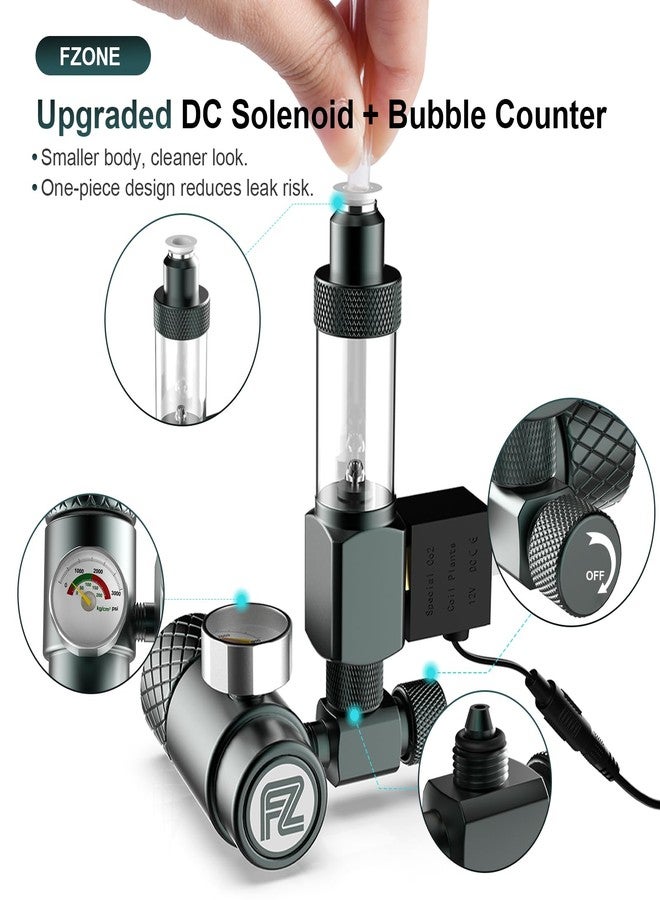 FZONE Aquarium CO₂ Regulator, Aquarium CO₂ System Mini Kit with Diffuser, Upgraded DC Solenoid and Bubble Counter Check Valve, for Establishing CO₂ System in Aquatic Plant Tank - Image 4
